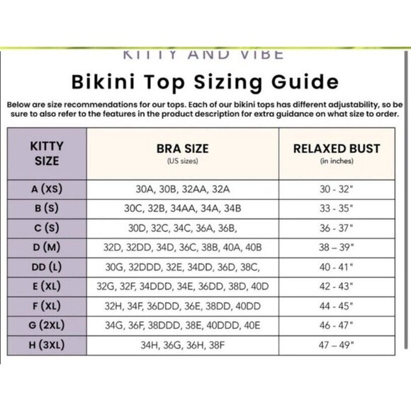 Kitty & Vibe Reversible Bikini Swimsuit Top Large - Picture 6 of 6